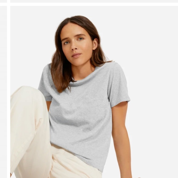 Everlane the Cotton Box-Cut Tee in tan/white stripe | XXS - Picture 5 of 5